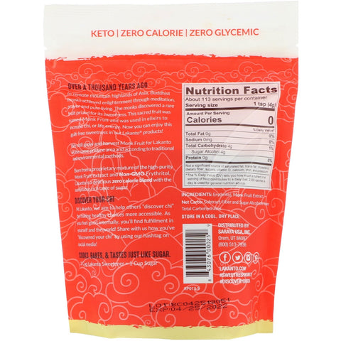 Lakanto, munkefrugt sødemiddel med erythritol, gyldent, 16 oz (454 g)