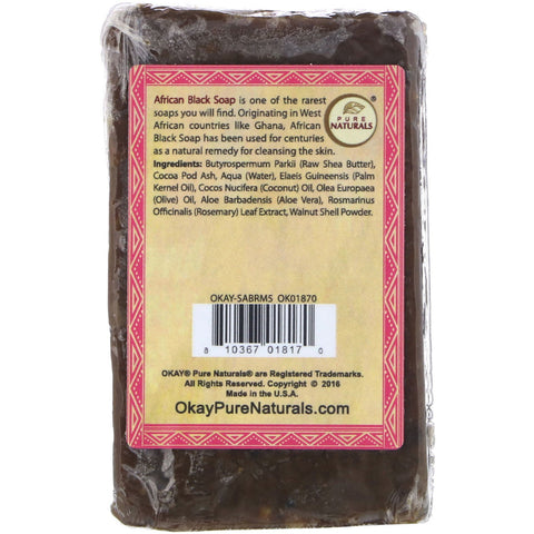 Okay Pure Naturals, African Black Soap, Rosemary, 5.5 oz (156 g)