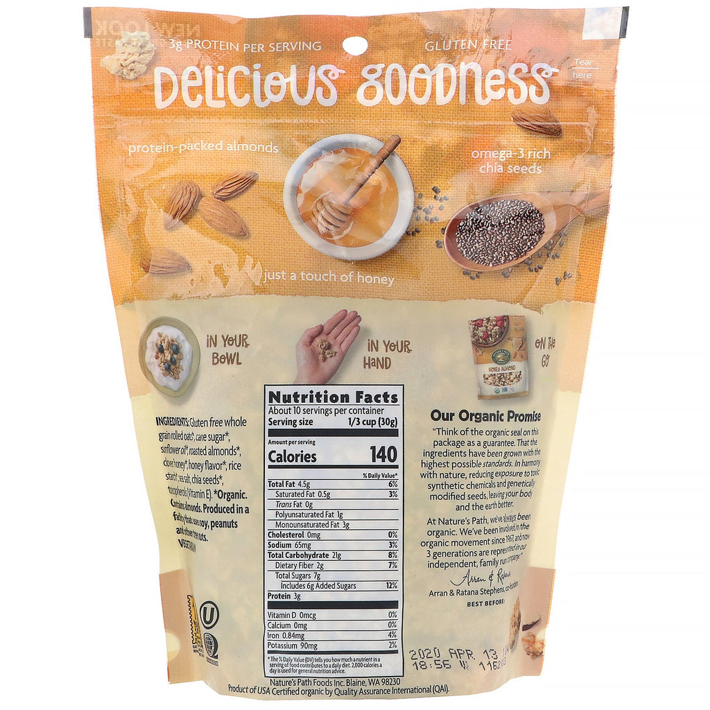 Nature's Path, Granola crujiente, miel y almendras, 312 g (11 oz)