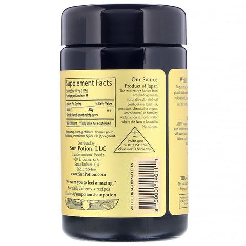 Sun Potion, Wild Cultivated, White Dragon Matcha, Ceremonial Grade, Green Tea Powder, 1.94 oz (55 g)