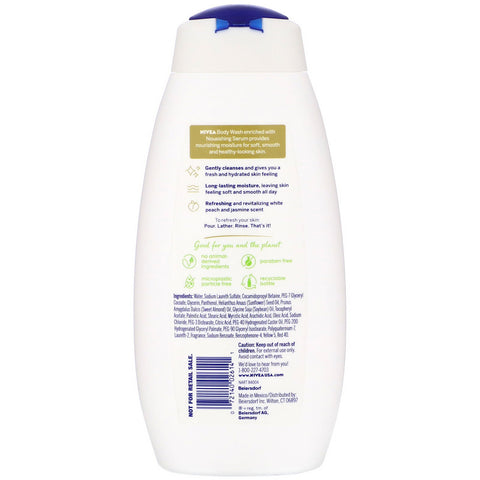 Nivea, Refreshing Body Wash, White Peach & Jasmine, 20 fl oz (591 ml)