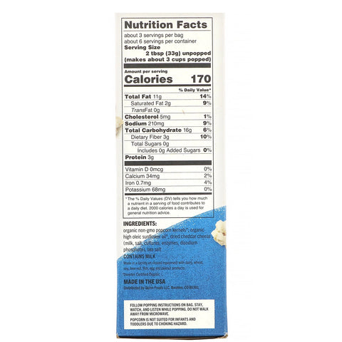 Quinn Popcorn, Mikrobølge Popcorn, Hvid Cheddar & Havsalt, 2 poser, 3,5 oz (100 g) hver