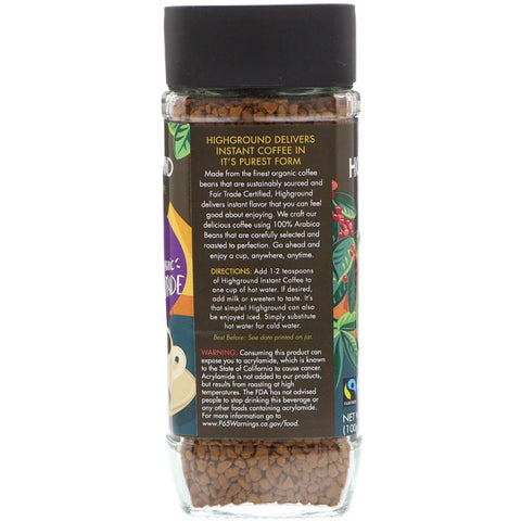 Café molido alto, café instantáneo, medio, 100 g (3,53 oz)