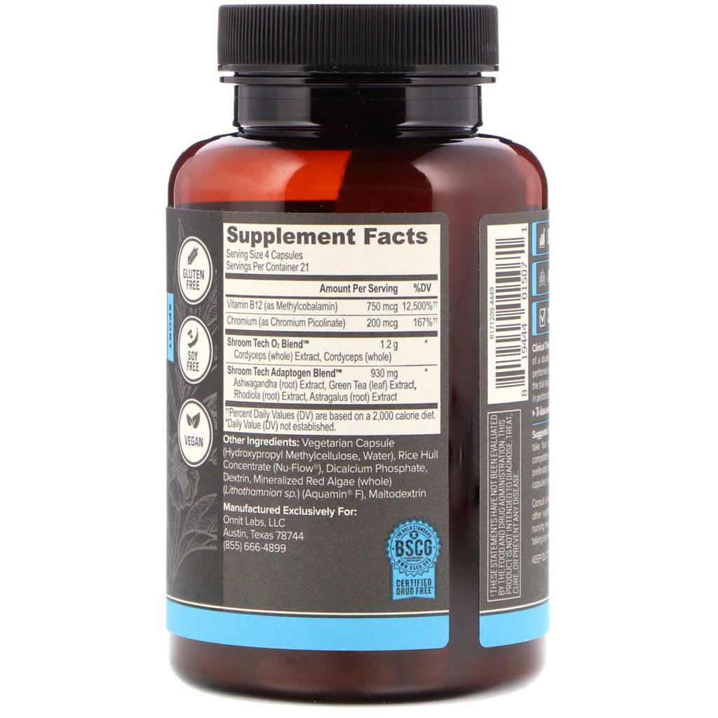 Onnit, Shroom Tech Sport, Energy & Endurance, 84 Capsules