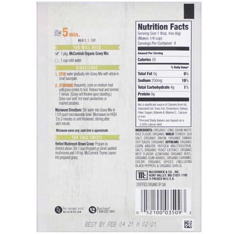 McCormick, Mezcla de salsa marrón, 24 g (0,87 oz)