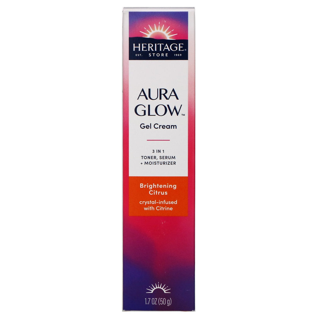 Heritage Store, Aura Glow Gel Cream, Brightening Citrus, 1,7 oz (50 g)