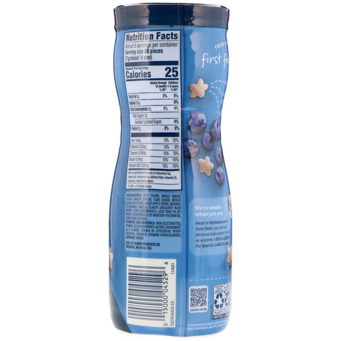 Gerber, Puffs, refrigerio de cereales, 8 meses o más, arándano, 42 g (1,48 oz)