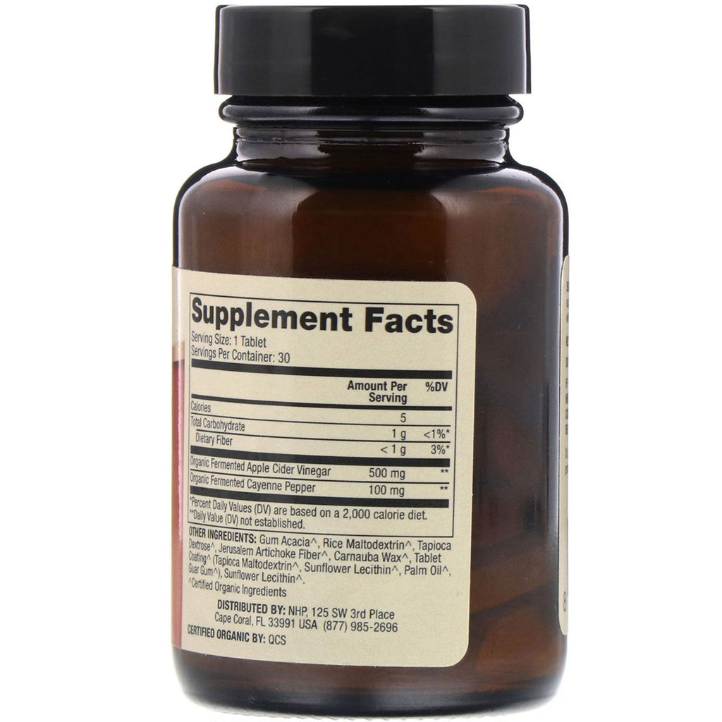 Dr. Mercola,  Fermented Apple Cider Vinegar and Cayenne, 30 Tablets
