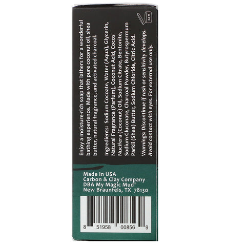 My Magic Mud, Carbón vegetal, Jabón de aceite de coco, Ámbar vetiver aterrizado, 5 oz (141,7 g)
