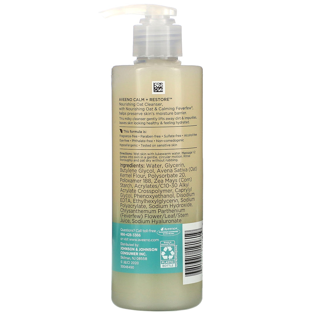 Aveeno, Calm + Restore, Nærende Havre Cleanser, Duftfri, 7,8 fl oz (232 ml)