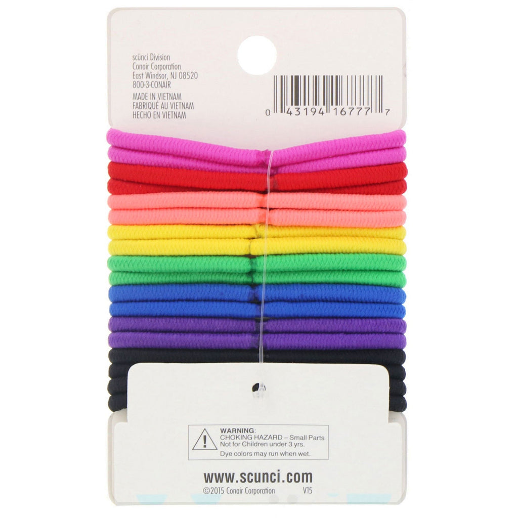 Scunci, Elásticos que no dañan, Cómodos, Fijación media durante todo el día, Brillantes, 18 piezas