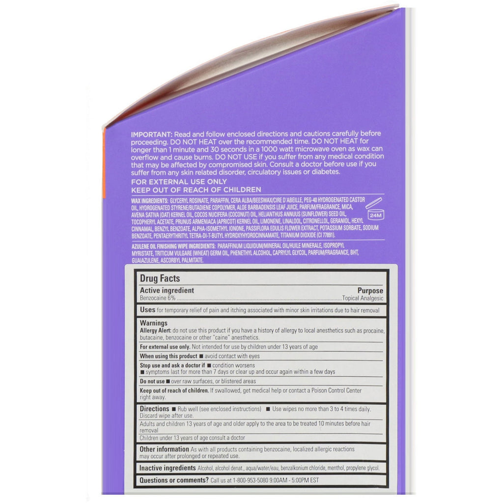 Sally Hansen, Ouch-Relief Stripless Hard Wax Kit til ansigt og krop, 1 sæt