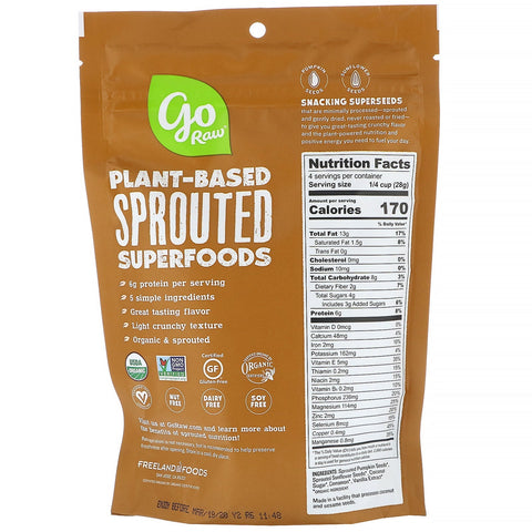 Go Raw, spirede snacksfrø, sød kanel, 4 oz (113 g)