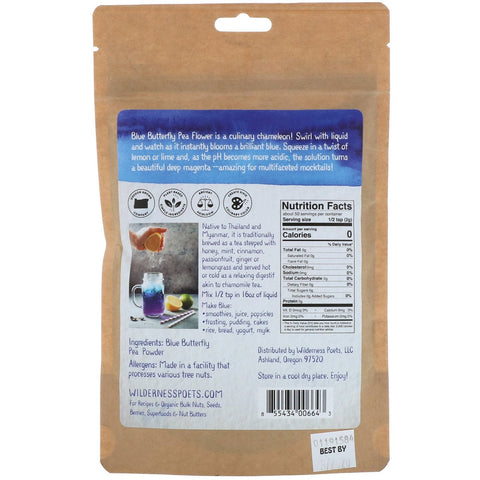 Wilderness Poets, Polvo de flor de guisante de mariposa azul, 3,5 oz (99 g)