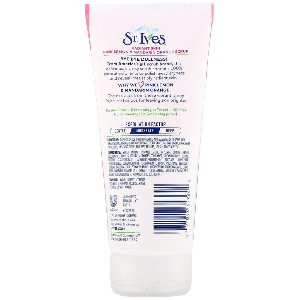 St. Ives, Radiant Skin, Pink Lemon &amp; Mandarin Orange Scrub, 6 oz (170 g)