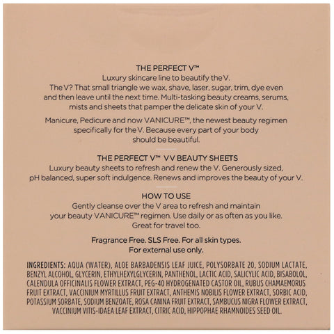 The Perfect V, V V Beauty Sheets, 14 Sheets, 0.063 fl oz (1.92 ml)