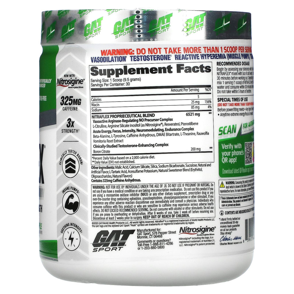 GAT, Sport, NITRAFLEX, Green Apple, 10.1 oz (285 g)