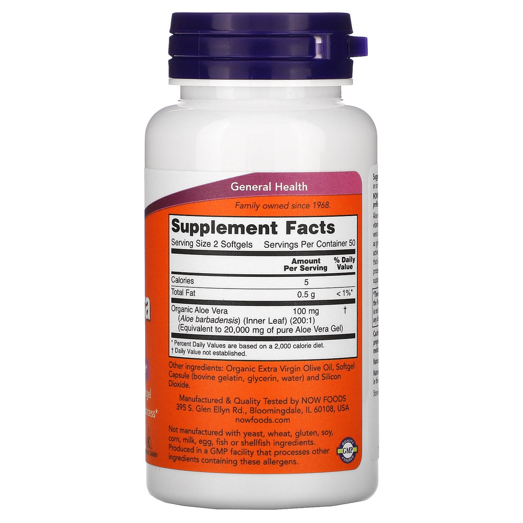 Now Foods, Geles de aloe vera, 100 cápsulas blandas