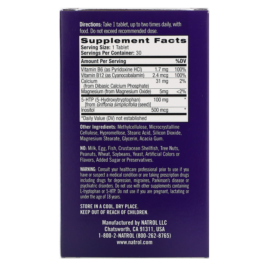 Natrol, Daglig Stress Relief, Time Release, 30 tabletter