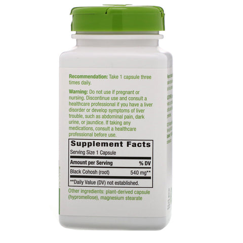 Nature's Way, Black Cohosh Root, 540 mg, 180 veganske kapsler