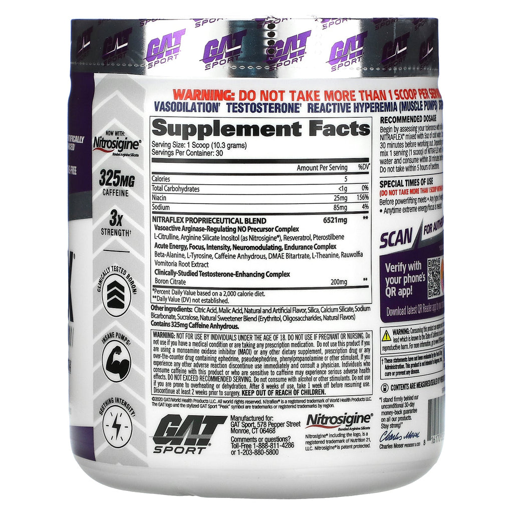 GAT, Sport, NITRAFLEX, Grape, 10.9 oz (309 g)