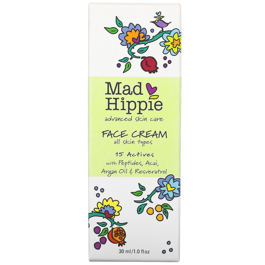 Productos para el cuidado de la piel Mad Hippie, crema facial, 15 activos, 30 ml (1,0 oz. líq.)