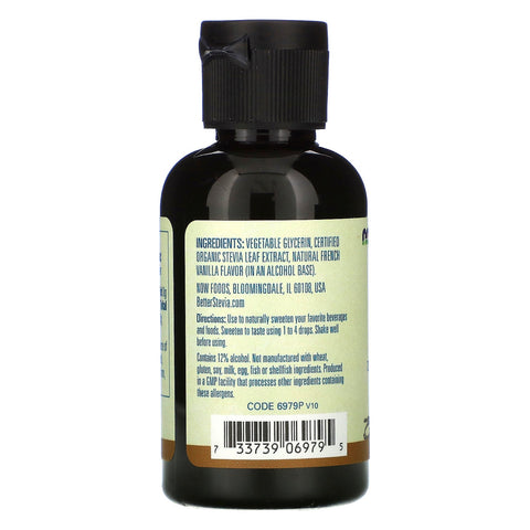 Now Foods, Better Stevia, Zero-Calorie Flydende sødemiddel, fransk vanilje, 2 fl oz (59 ml)