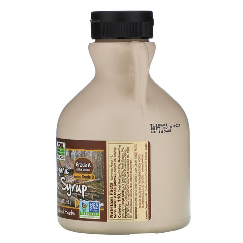 Nu fødevarer, rigtig mad, ahornsirup, klasse A, mørk farve, 16 fl oz (473 ml)