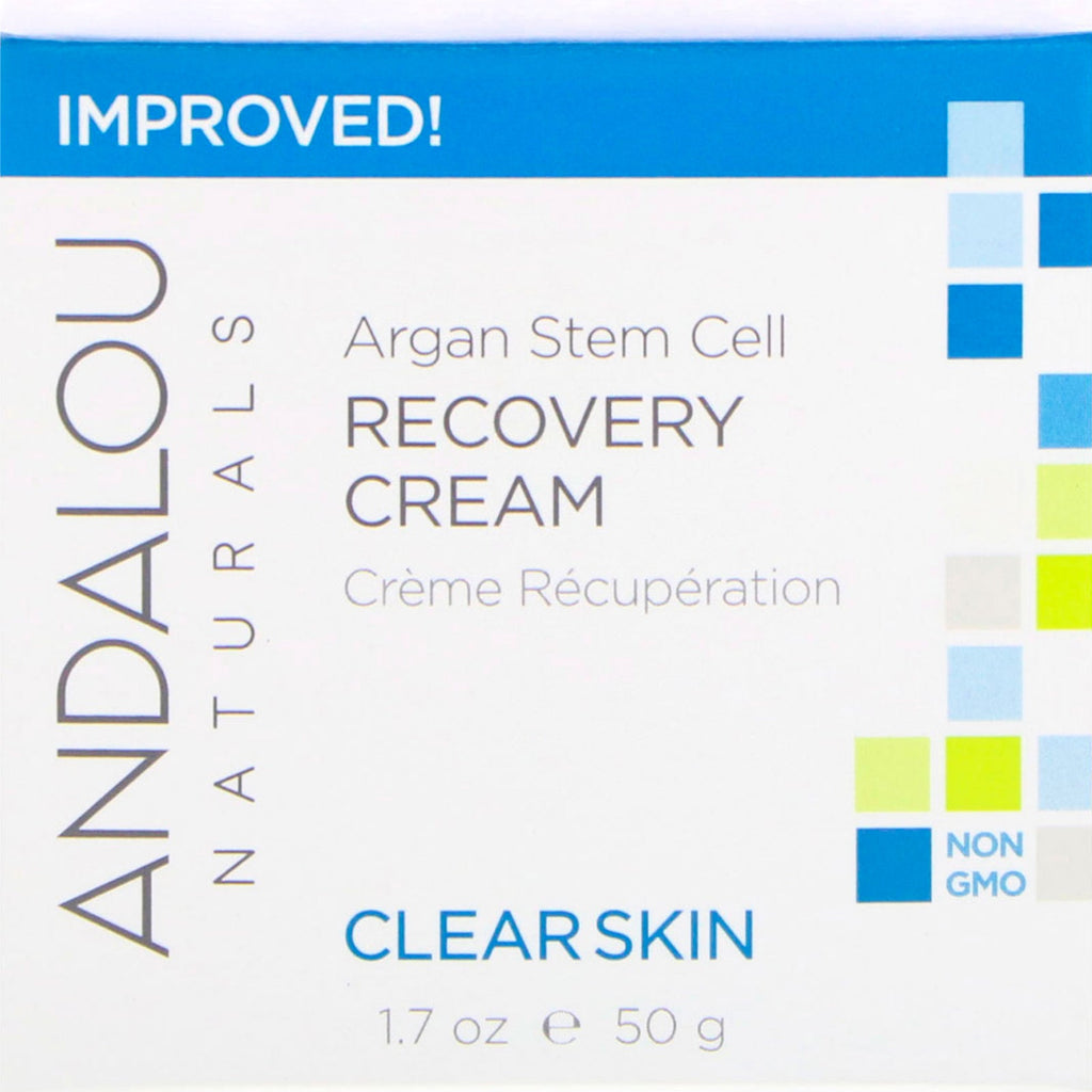 Andalou Naturals, Argan Stem Cell Recovery Cream, Clearer Skin, 1.7 fl oz (50 ml)
