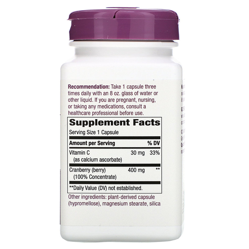 Nature's Way, Tranebær, 400 mg, 120 veganske kapsler