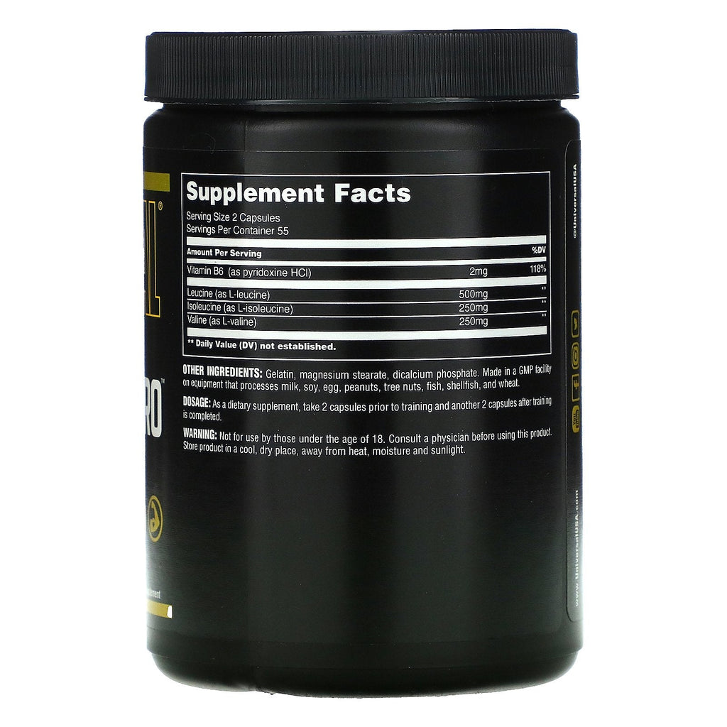 Universal Nutrition, Classic Series, BCAA Pro, 110 Capsules