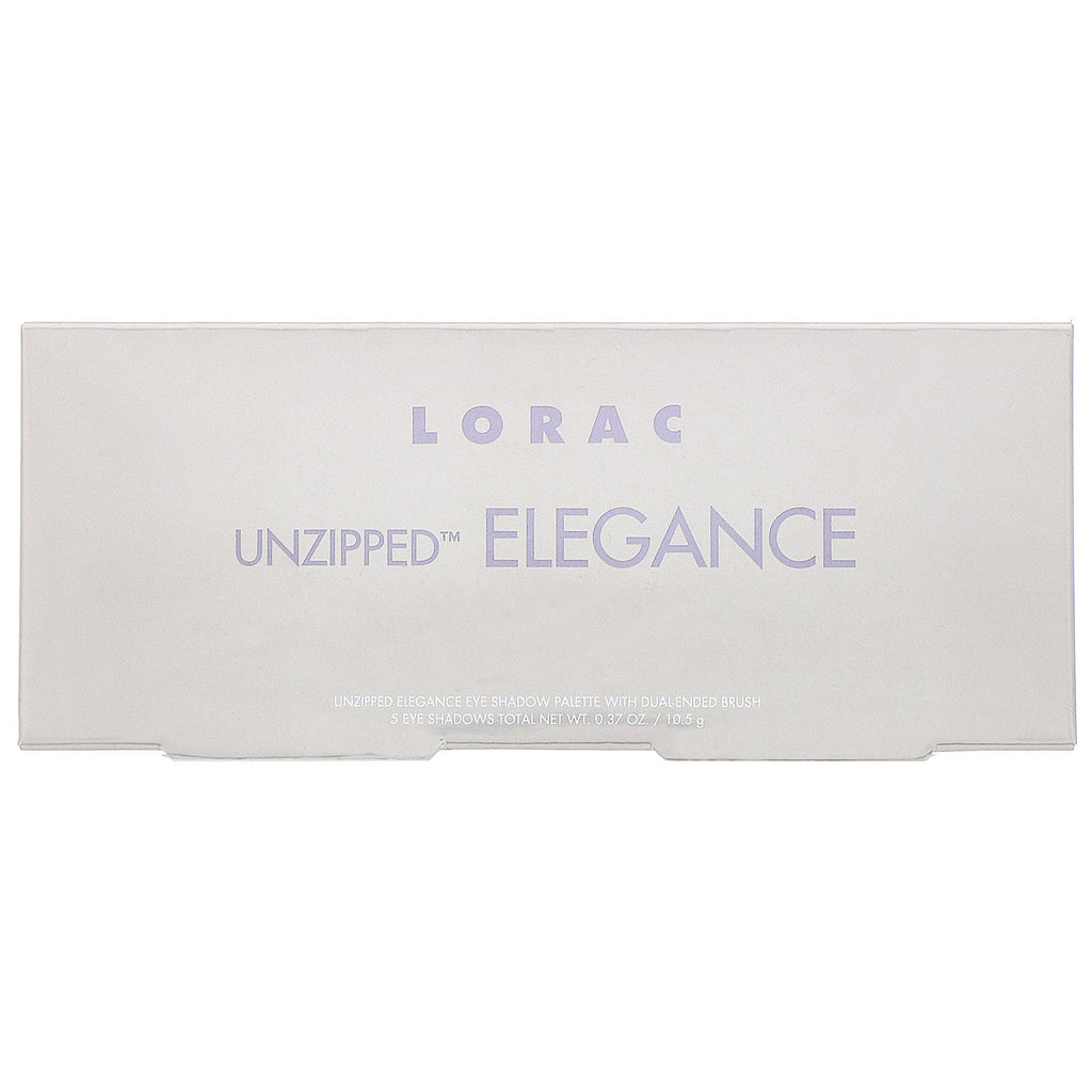 Lorac, Unzipped Elegance Eye Shadow Palette with Dual-Ended Brush, 0.37 oz (10.5 g)