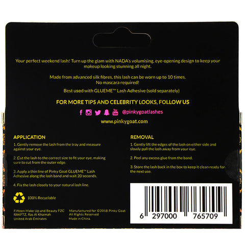 Pinky Goat, Nada, Extra Volume False Eyelashes, 1 Pair