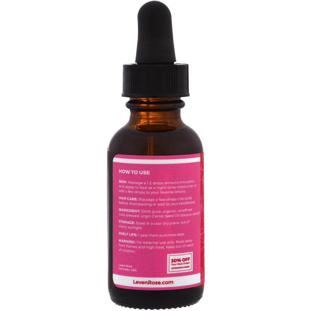 Leven Rose, 100 % ren og gulerodsfrøolie, 1 fl oz (30 ml)