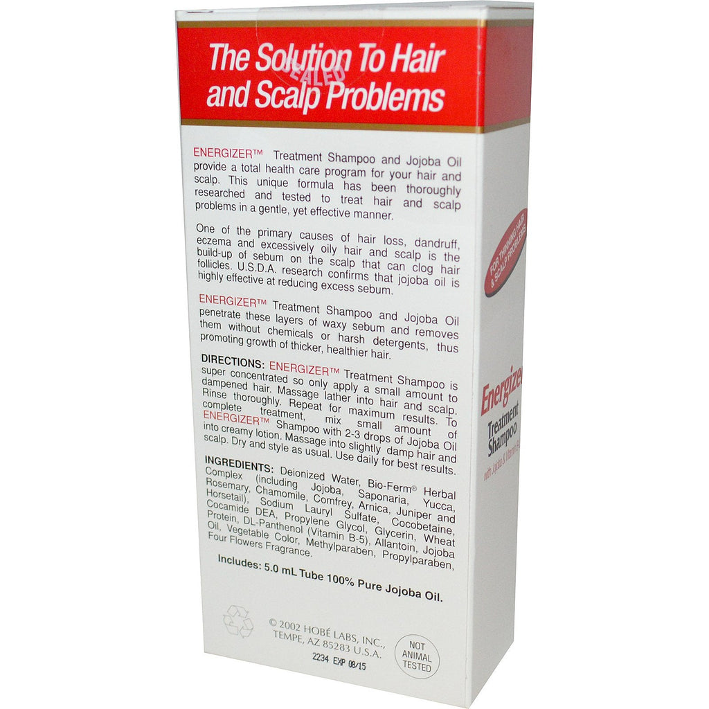 Hobe Labs, Energizer Treatment Shampoo with Jojoba & Vitamin B-5, 4 fl oz (118 ml)