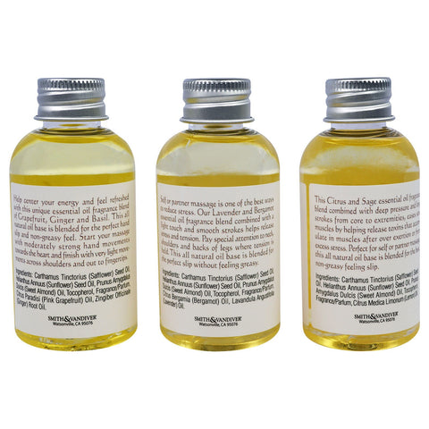 Smith & Vandiver, Spa...ah, Massage Oils Sampler, 3 Piece Set, 2 fl oz (60 ml) Each