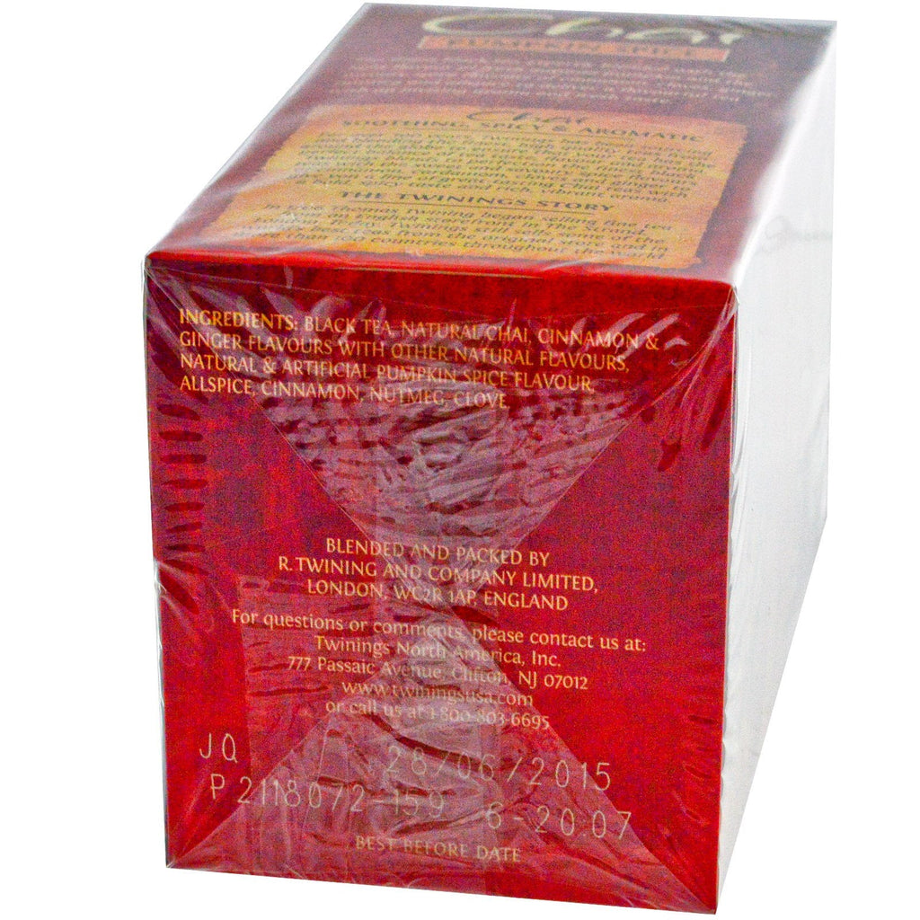 Twinings, Chai, especias de calabaza, 20 bolsitas de té, 40 g (1,41 oz)