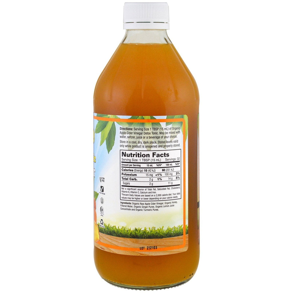 Dynamic Health Laboratories, certificeret æblecidereddike Detox Tonic, 16 fl oz (473 ml)