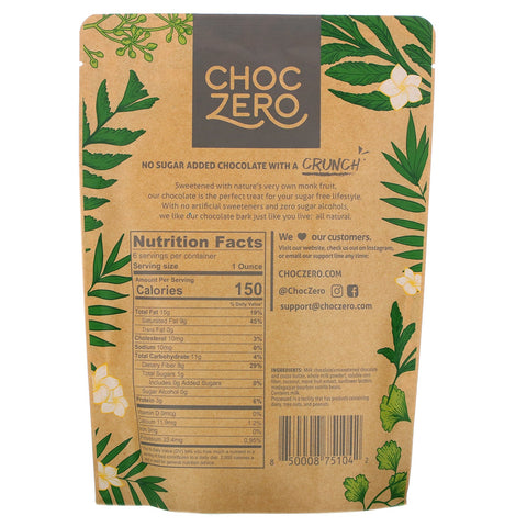 ChocZero, mælkechokolade, kokosnød, 6 barer, 1 oz hver