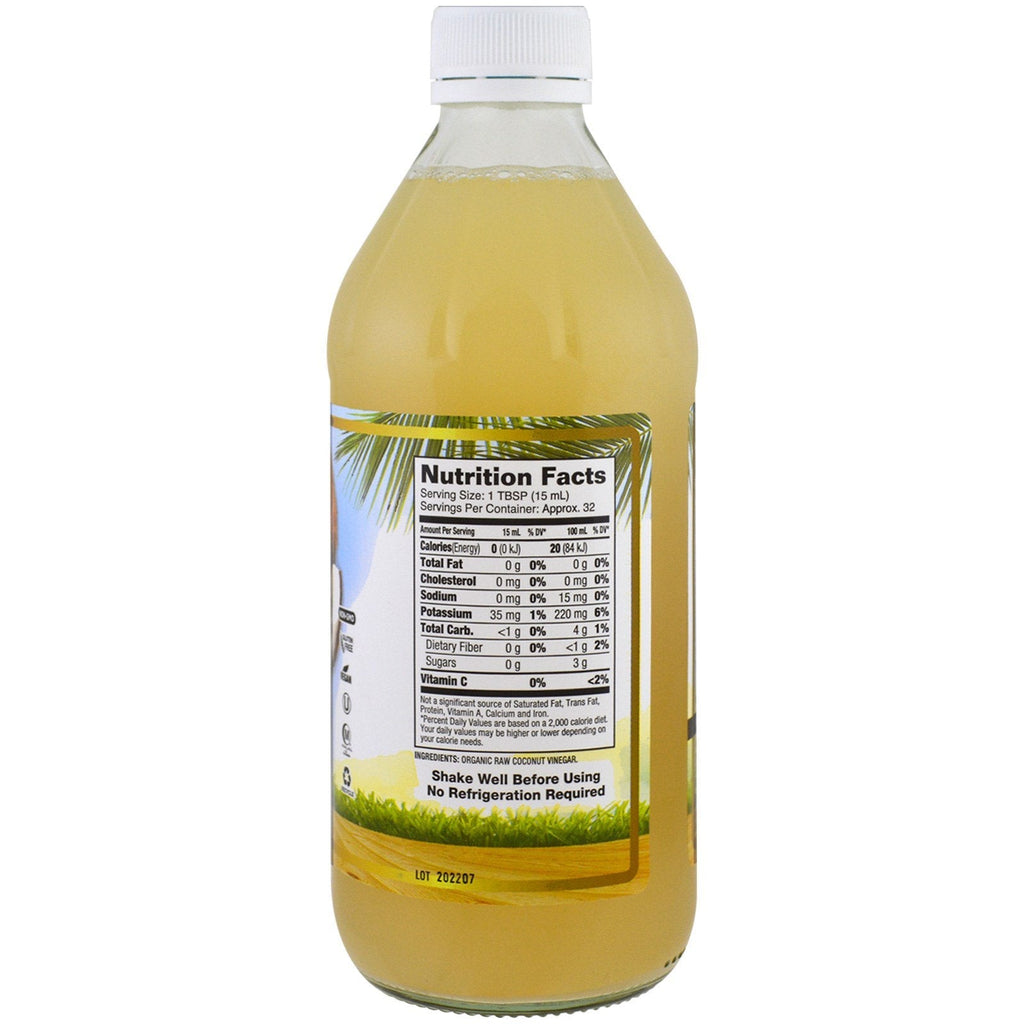 Dynamic Health Laboratories, kokoseddike med mor, 100 % rå eddike, 16 fl oz (473 ml)