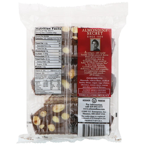 Almondina, chocolate con cereza, galletas de chocolate con almendras y cereza, 4 oz (113,4 g)