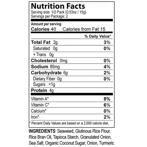 SeaSnax, Chomperz, Crunchy Seaweed Chips, Løg, 1 oz (30 g)