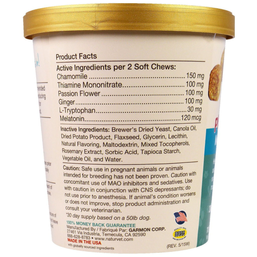 NaturVet, Quiet Moments, Calming Aid Plus Melatonin, 70 Soft Chews