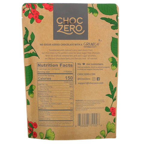 ChocZero, mælkechokolade, hasselnødder, ikke tilsat sukker, 6 barer, 1 oz hver