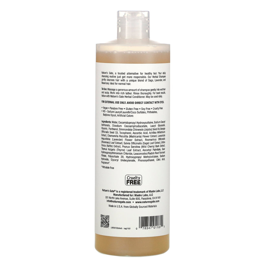 Nature's Gate, urteshampoo til normalt hår, 16 fl oz (473 ml)