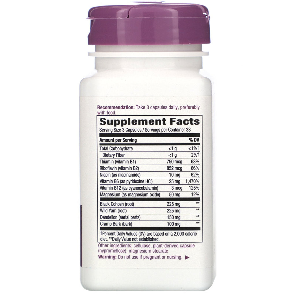 Nature's Way, PMS med B6 og andre B-vitaminer, 100 veganske kapsler