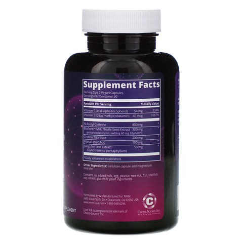 MRM, Nutrición, Hígado X, 60 Cápsulas Veganas