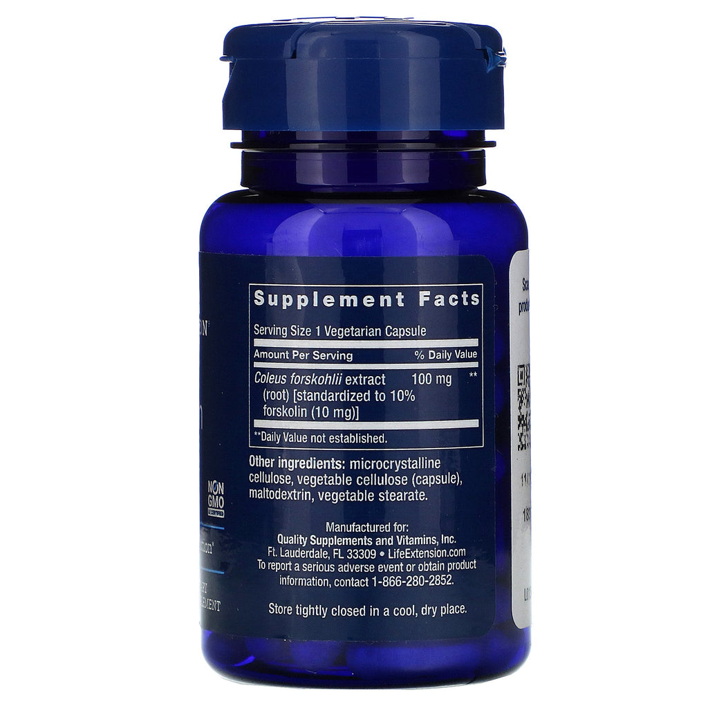 Life Extension, Forskolin, 10 mg, 60 vegetariske kapsler