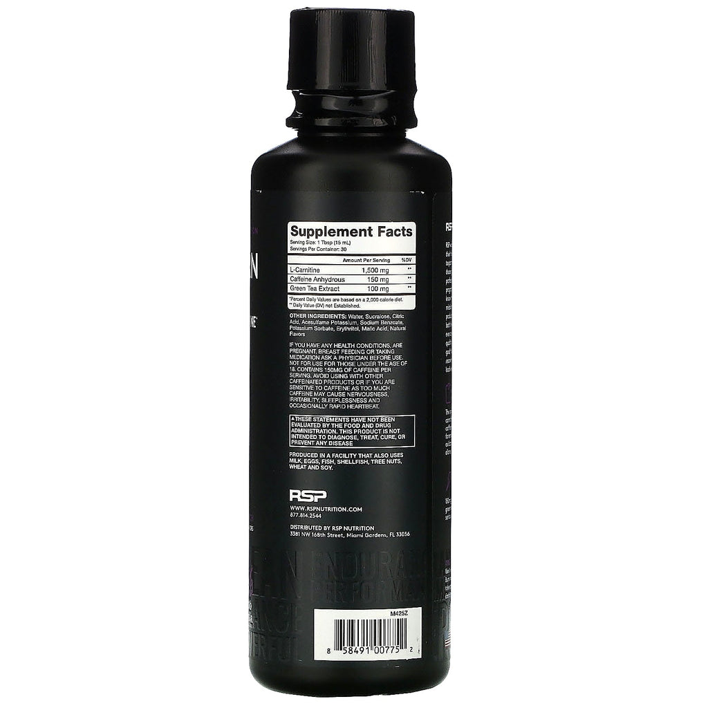 RSP Nutrition, Liquid Burn, Termogen L-Carnitin, Berry Punch, 15 fl oz (450 ml)