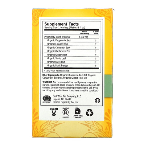 Yogi Tea, Regaliz egipcio con menta, sin cafeína, 16 bolsitas de té, 32 g (1,12 oz)